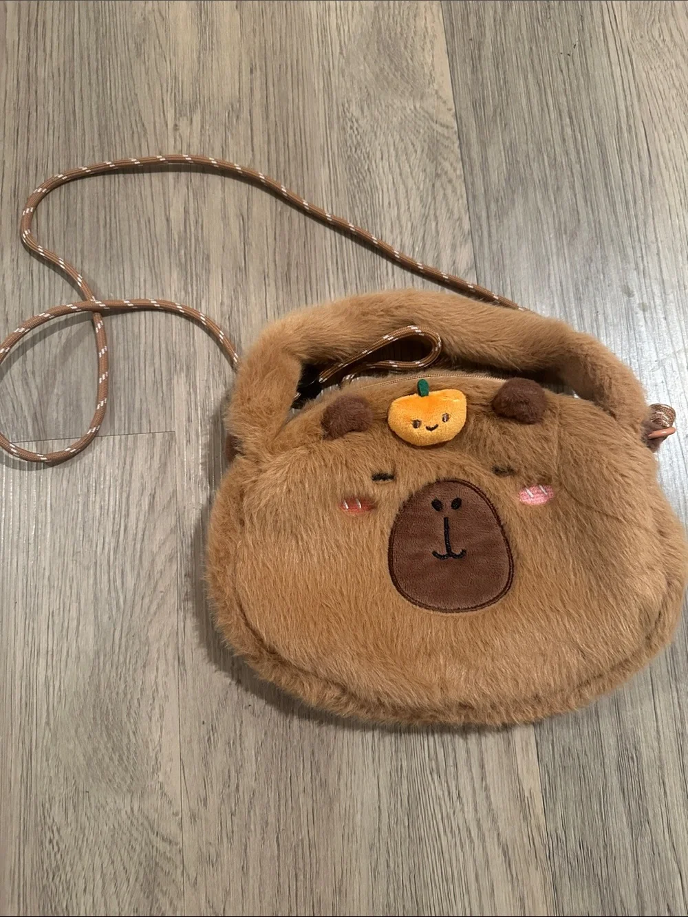 Kids Plush Bear Crossbody Bag - Brown